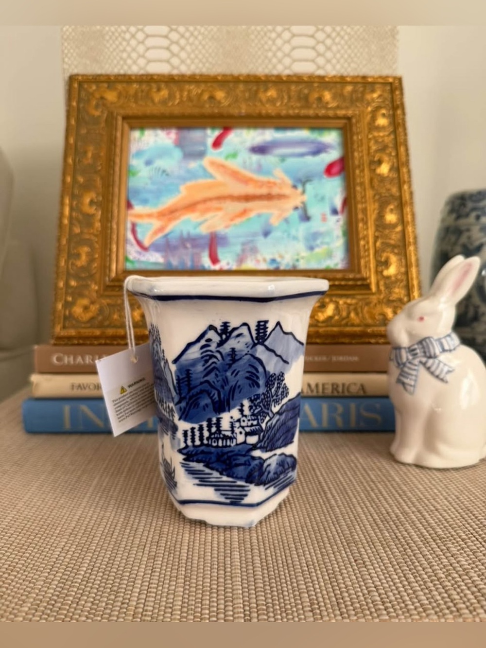 New Blue and White Chinoiserie Candle